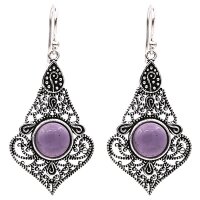 Ohrhänger mit Amethyst -- 4x2.5 cm