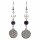 Ohrringe Bergkristall/Amethyst+Blume des Lebens -- 8mm