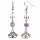 Ohrringe Chevron-Amethyst/Bergkristall mit Lotus -- 8mm
