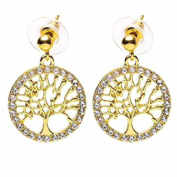 Ohrringe Lebensbaum goldfarben -- ±2,5 cm