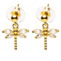 Ohrringe Libelle goldfarben -- ±2,5 cm