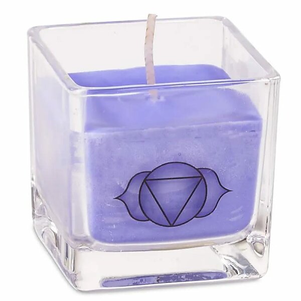 Ökologische Rapswachs-Duftkerze 6. Chakra -- ±260 g; 6x6x6 cm