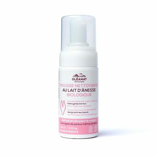 Oléanat Gesichtsreinigungsschaum mit Bio-Eselmilch -- 100ml
