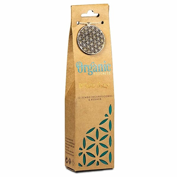 Organic Goodness Weißer Salbei Weihrauchkegel +Halter -- 72g