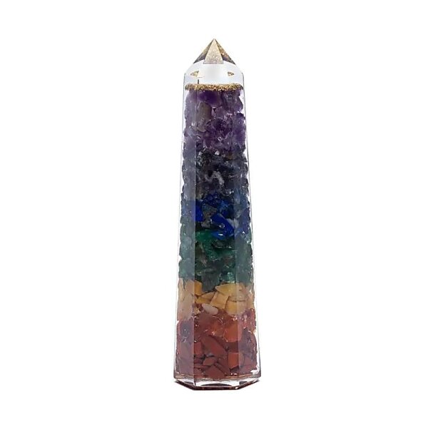 Orgonit 7-Chakra-Obelisk -- ±12 cm