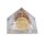 Orgonit Pyramide Selenit Blume des Lebens -- 7x7x6 cm