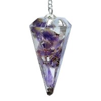 Orgonitpendel Amethyst mit Facette spitz zulaufend -- 11...