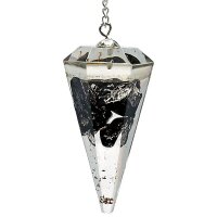Orgonitpendel Schungit mit Facette spitz -- 11 g; 4 cm
