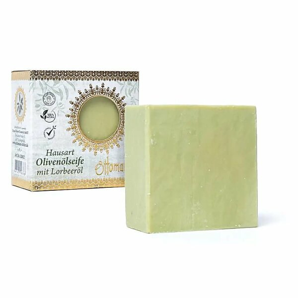 Ottoman Olivenölseife mit Lorbeeröl 20% -- ±190g