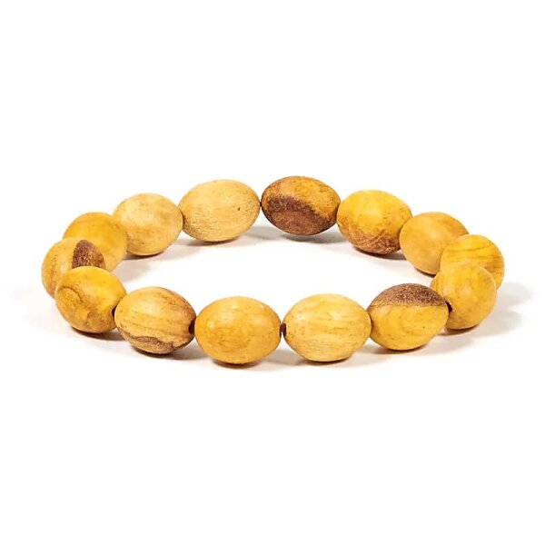 Palo Santo Armband ovale Perlen elastisch  -- 1 cm