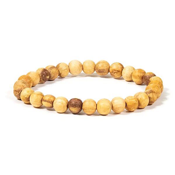 Palo Santo Armband runde Perlen S elastisch -- 0.6 cm