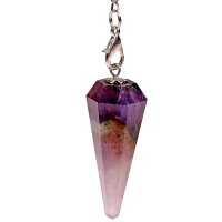 Pendel Amethyst & Chakrakette -- 16 g; 3-4 cm