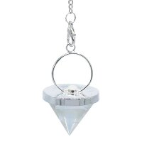 Pendel Bergkristall konisch mit Mondstein -- 3.2 cm