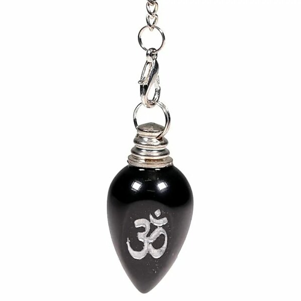 Pendel OHM poliert schwarzer Achat -- 16 g; 4 cm