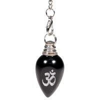 Pendel OHM poliert schwarzer Achat -- 16 g; 4 cm