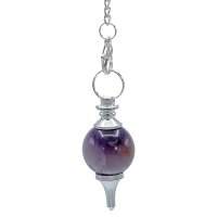 Pendel polierter Amethyst & Metall -- 12 g; 3.5x1.7 cm