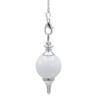 Pendel polierter weißer Achat & Metall -- 12 g;...