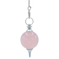 Pendel Rosenquarz & Chakrakette -- 24 g; 4.5 cm