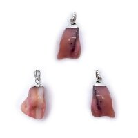 Pink Opal Edelstein Anhänger Öse galvanisiert...