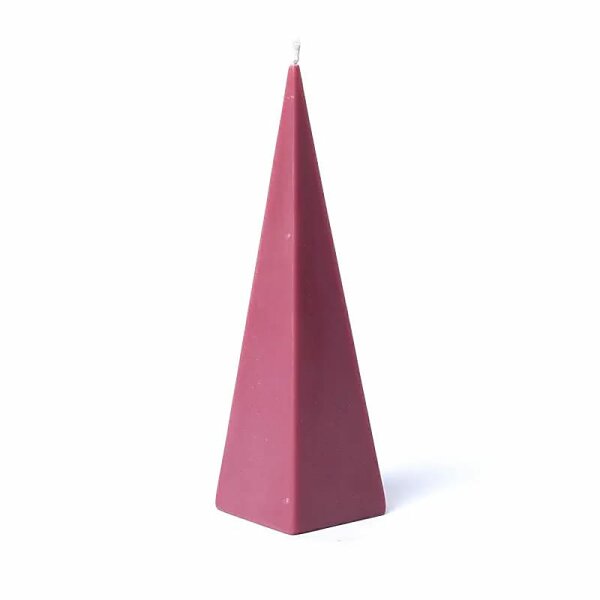 Pyramidenkerze altrosa unparfümiert -- 21x6cm