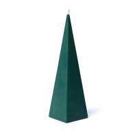 Pyramidenkerze dunkelgrün unparfümiert -- 21x6cm