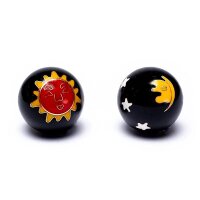 Qi Gong Kugeln Sonne & Mond rot/gelb auf schwarz --...