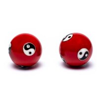 Qi Gong Kugeln Yin Yang rot -- 3.5 cm