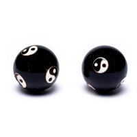 Qi Gong Kugeln Yin Yang schwarz -- 4 cm