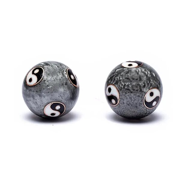 Qi Gong Kugeln Yin Yang Tai Chi grau -- 3.5 cm