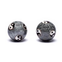 Qi Gong Kugeln Yin Yang Tai Chi grau -- 3.5 cm