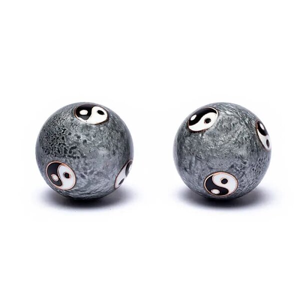 Qi Gong Kugeln Yin Yang Tai Chi grau -- 4 cm