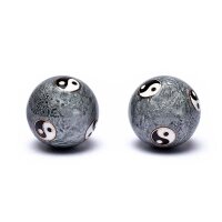 Qi Gong Kugeln Yin Yang Tai Chi grau -- 4 cm