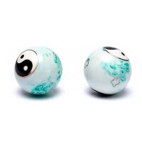 Qi Gong Kugeln Yin Yang weiß/grün marmiert --...