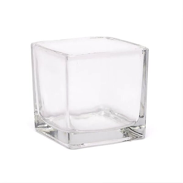 Quadratisches Recyclingglas -- 6x6x6 cm