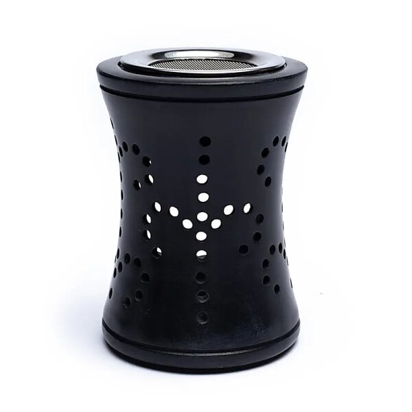 Rauchergefäß - Duftlampe Speckstein schwarz -- 10.5 cm