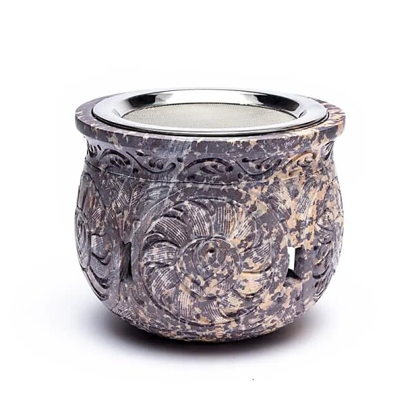 Rauchergefäß & Duftlampe Speckstein -- 1500 g; 14 cm