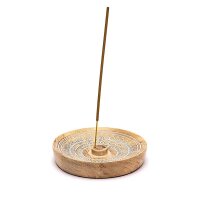 Räuchergefäß Mandala Druck Mango Holz --...