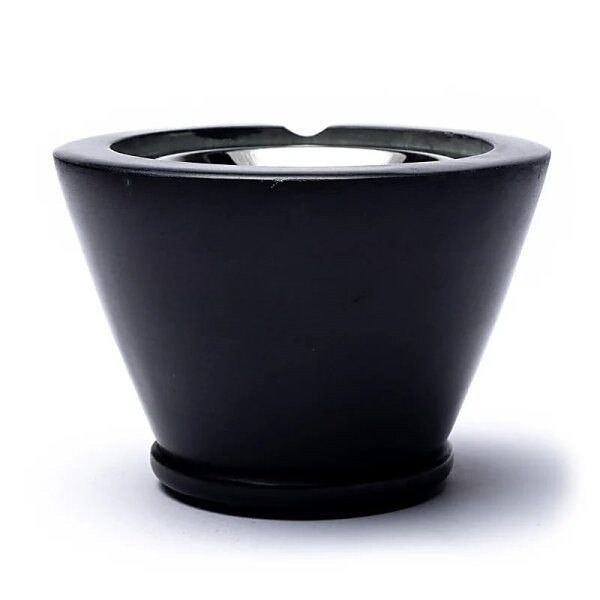 Räuchergefäß Maroque Speckstein schwarz + Sieb -- 7x13 cm