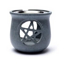Räuchergefäß Pentagramm Speckstein grau...