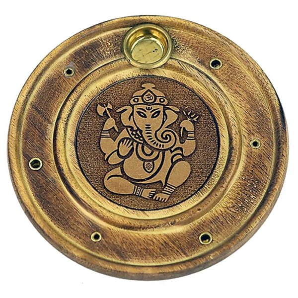 Räucherstäbchen/Weihrauchkegelhalter Ganesha -- 10 cm