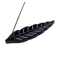 Räucherstäbchenhalter Blatt Speckstein schwarz...