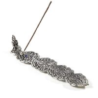 Räucherstäbchenhalter Buddha Blatt silberfarbig...