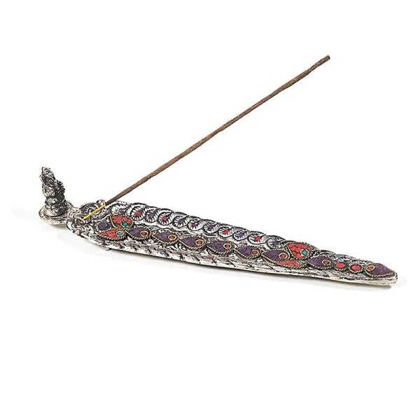 Räucherstäbchenhalter Ganesha Blatt mehrfarbig-- 22x4.5x3 cm; 65 g