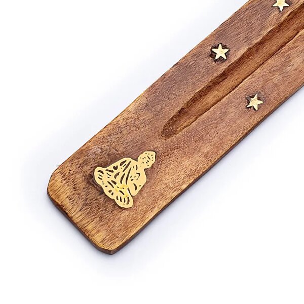 Räucherstäbchenhalter Holz Buddha -- 25 cm