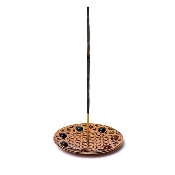 Räucherstäbchenhalter kupferfarben Blume des Lebens -- 11cm