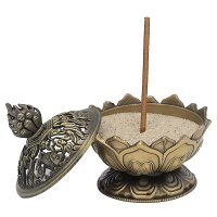 Räucherstäbchenhalter Lotus bronzefarbig --...