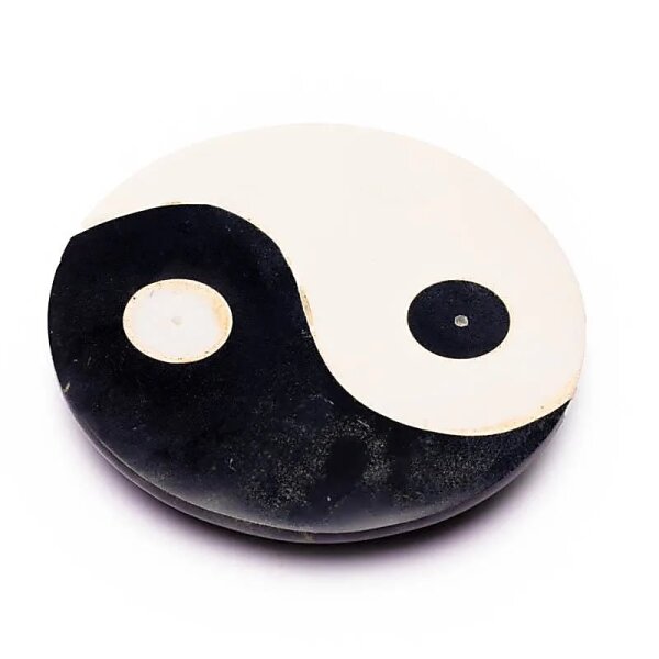Räucherstäbchenhalter Yin Yang Speckstein -- 10 cm