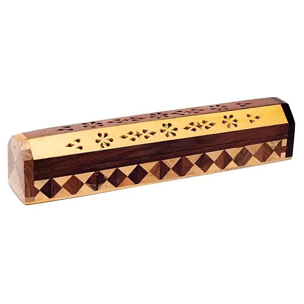 Räucherstäbchenhalter/Dose aus Holz 2 Farben -- 30 cm