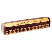 Räucherstäbchenhalter/Dose aus Holz 2 Farben --...
