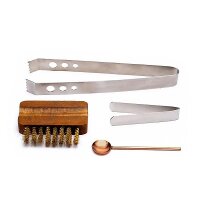Räucherzubehör Set aus Pinsel, Löffel, 2...